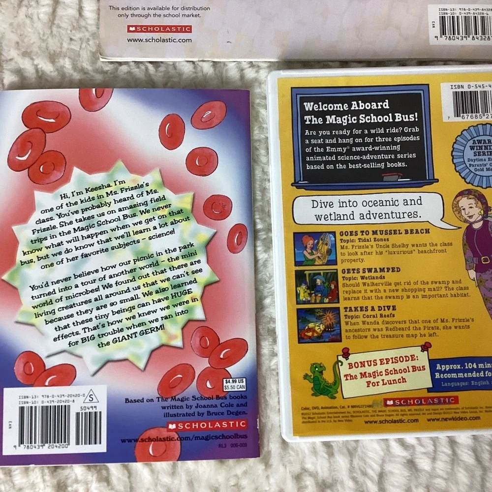Magic School Bus Cole Degen Children's Picture Book Lot 10 Books, 1 DVD Science